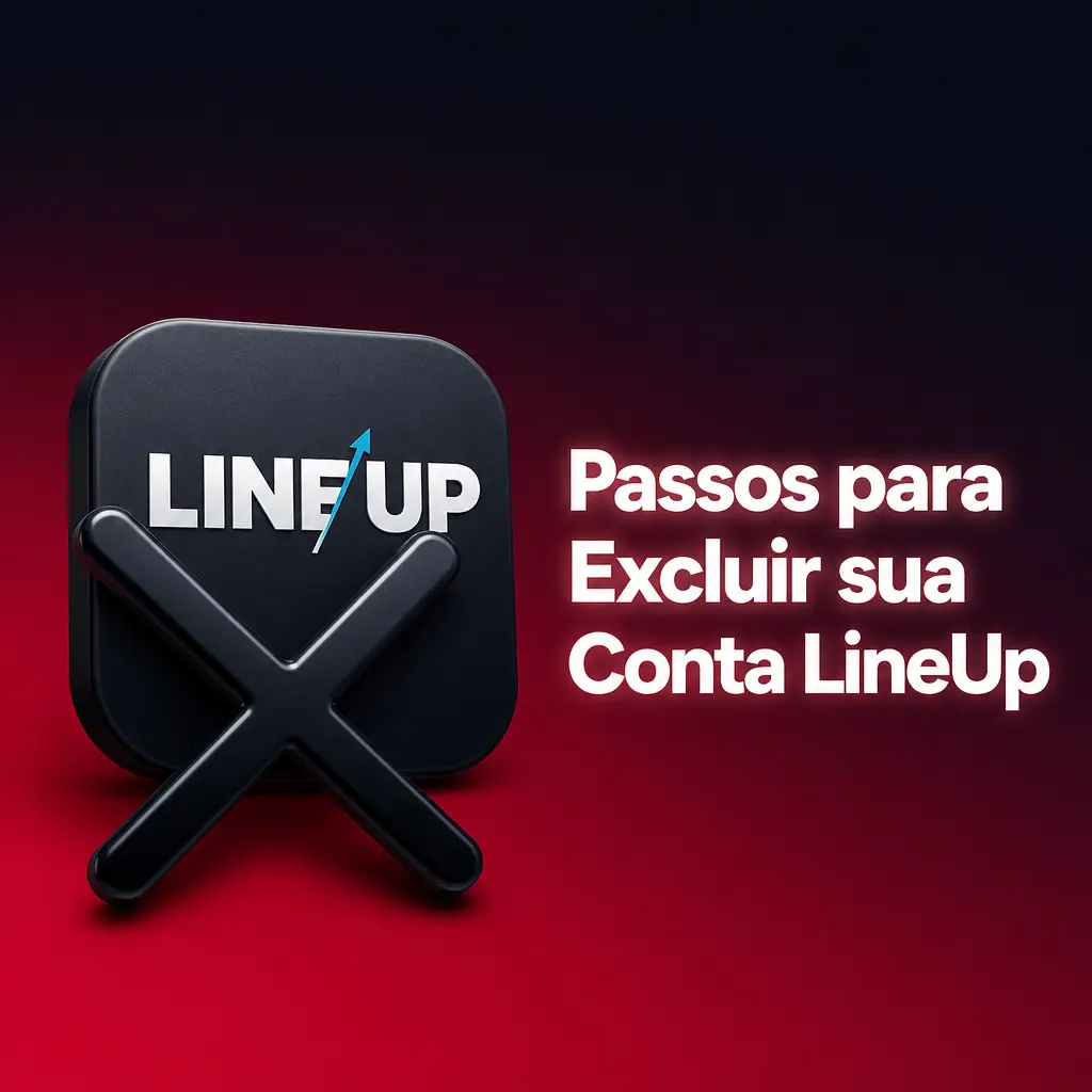 Passos para excluir sua conta LineUp: solicitar ao suporte, confirmar identidade e receber confirmação do encerramento
